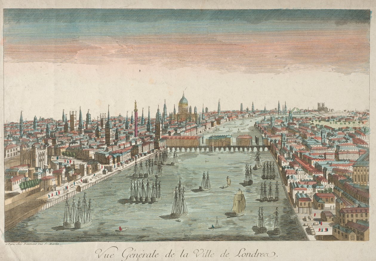 Yleiskuva Lontoosta, 1700-luku. tekijältä Unbekannt