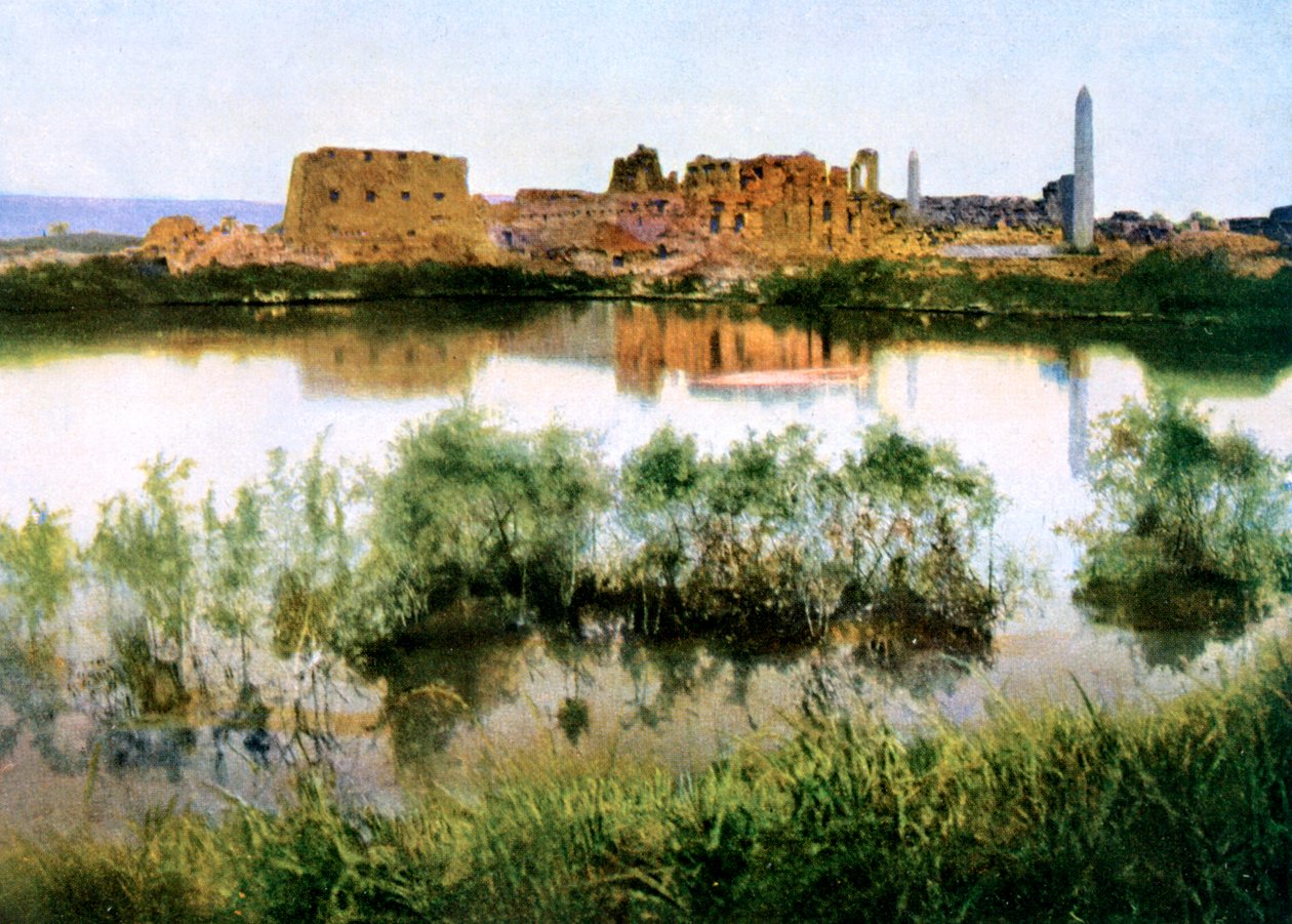 Yleinen näkymä suuresta Amen Ra -temppelistä, Egyptistä, 1900-luku tekijältä Unbekannt