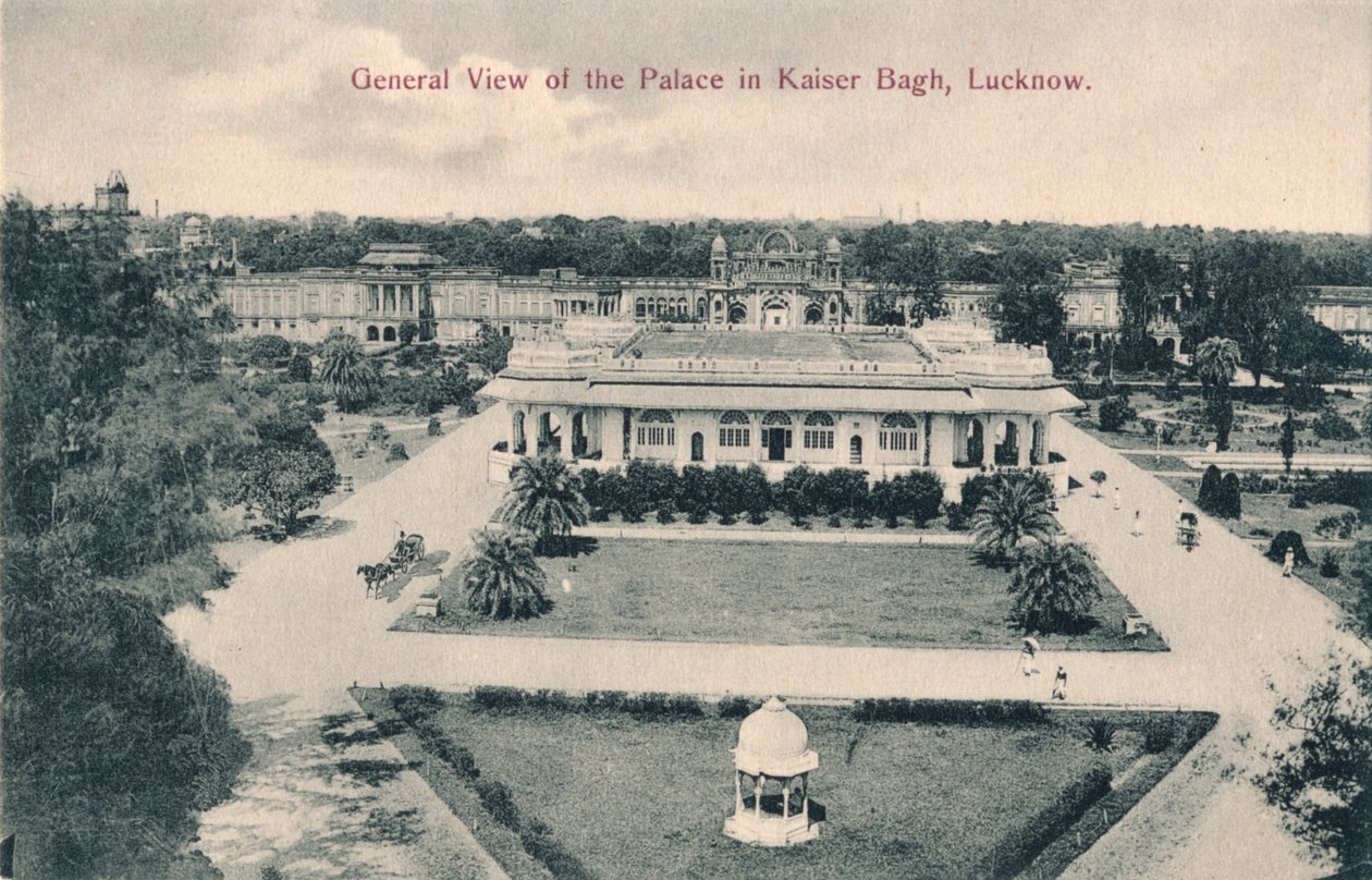 Yleisnäkymä palatsista Kaiser Baghissa, Lucknowissa, 1900 tekijältä Unbekannt