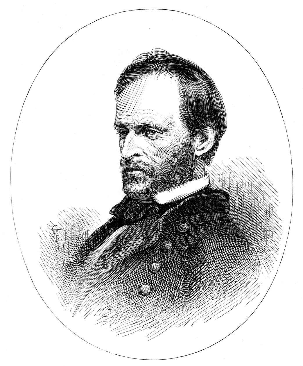 Kenraali William Tecumseh Sherman, amerikkalainen kenraali tekijältä Unbekannt