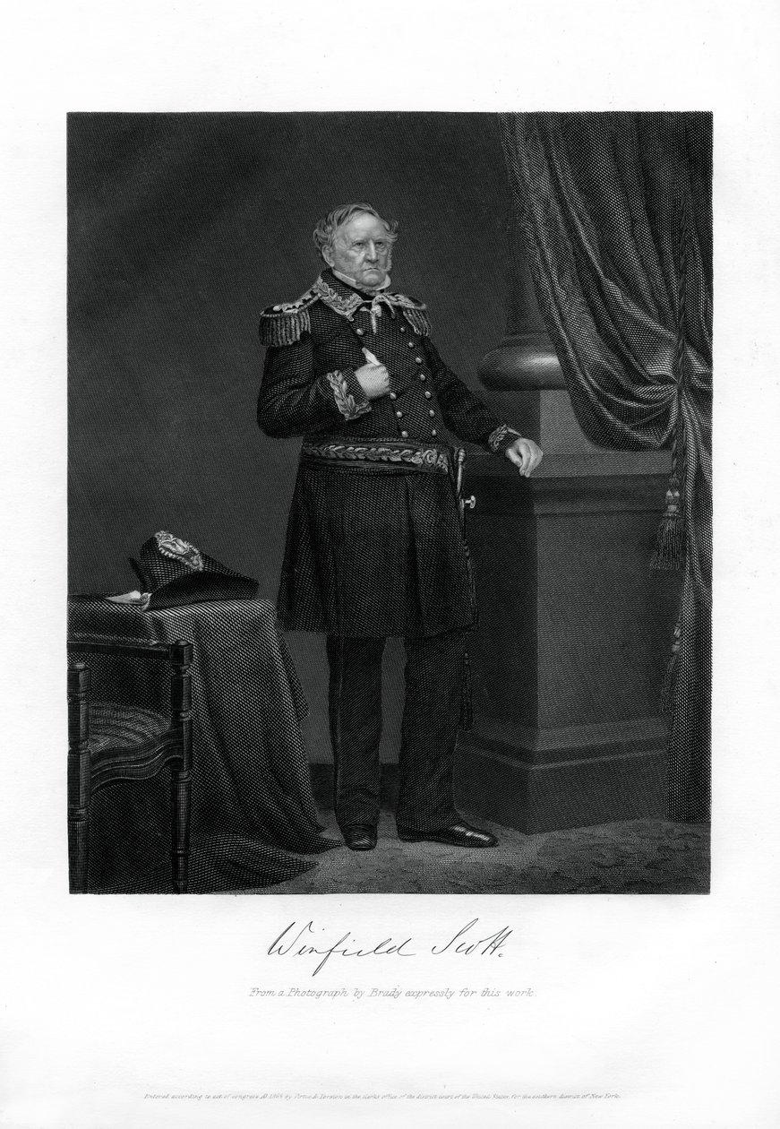 Kenraali Winfield Scott, Yhdysvaltain armeijan kenraali, diplomaatti ja presidenttiehdokas, 1862-1867 tekijältä Unbekannt