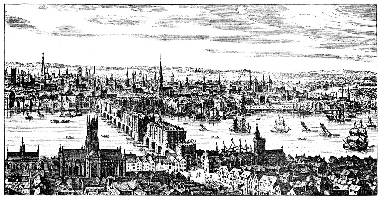 Yleiskuva Lontoosta, 1666, 1909 tekijältä Unbekannt