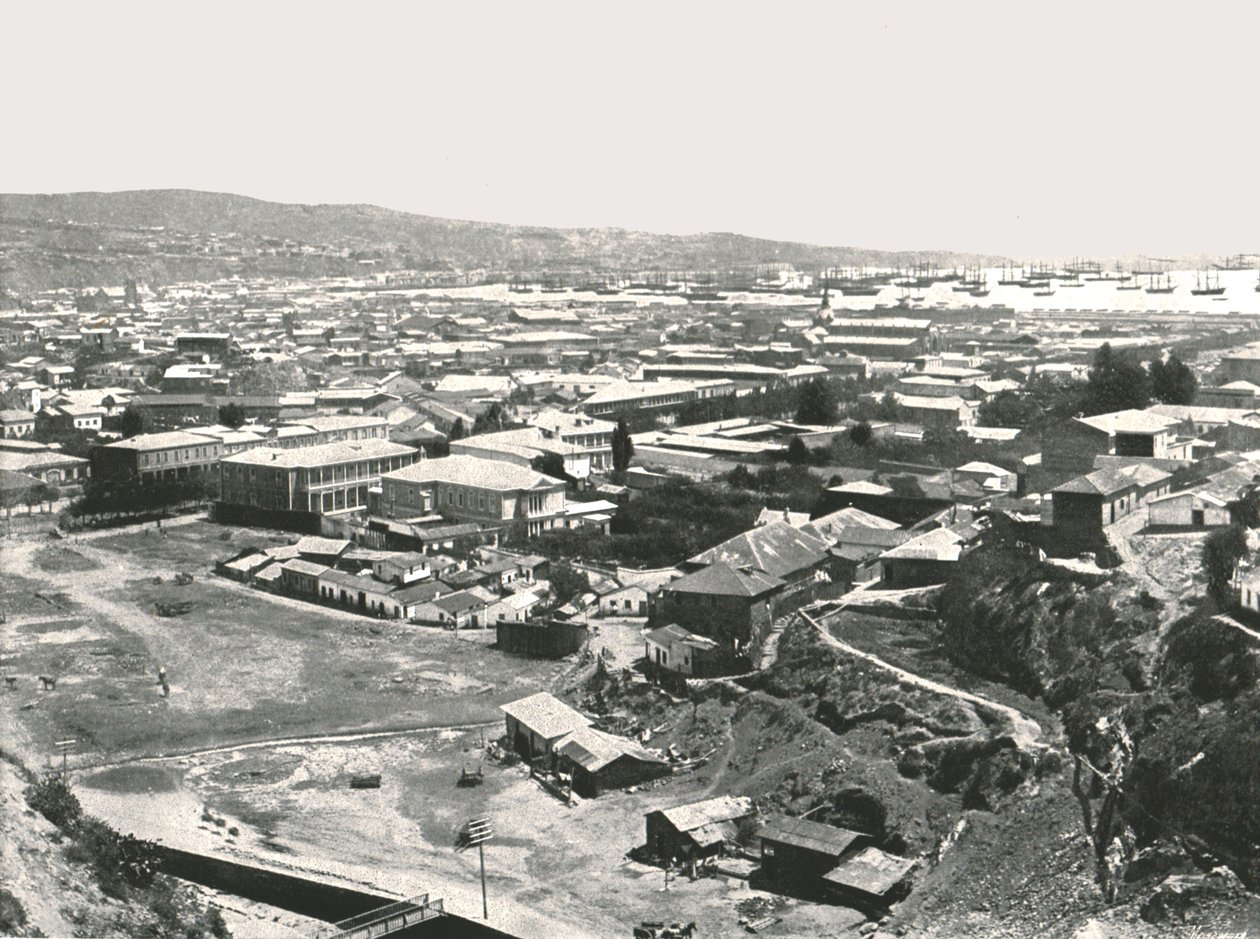 Yleiskuva kaupungista, Valparaiso, Chile, 1895. tekijältä Unbekannt
