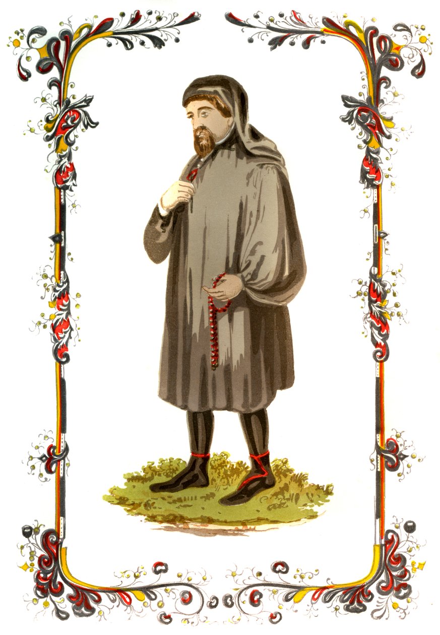 Geoffrey Chaucer, 1300-luvun englantilainen kirjailija, runoilija, filosofi, byrokraatti ja diplomaatti, 1850 tekijältä Unbekannt