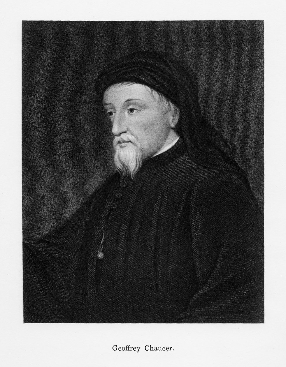 Geoffrey Chaucer, englantilainen kirjailija, runoilija, filosofi, byrokraatti ja diplomaatti, 1800-luku tekijältä Unbekannt