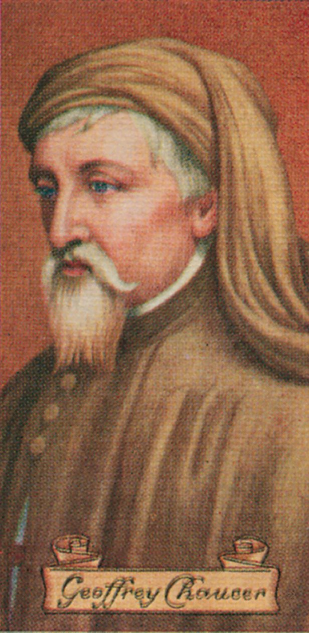 Geoffrey Chaucer, otettu savukekorttisarjasta, 1935 tekijältä Unbekannt