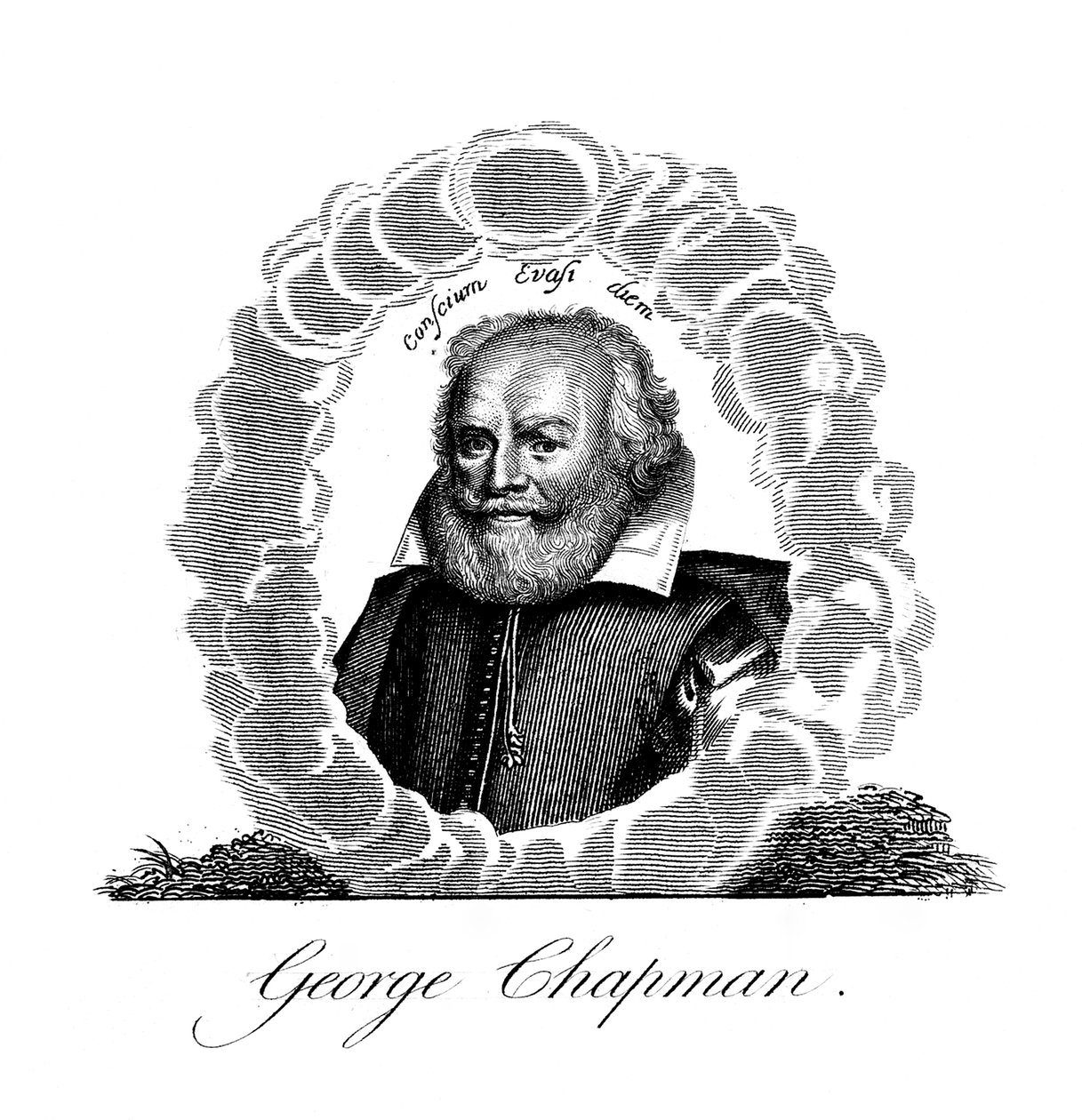 George Chapman, englantilainen näytelmäkirjailija, kääntäjä, runoilija ja klassikkotutkija, 1800-luku tekijältä Unbekannt