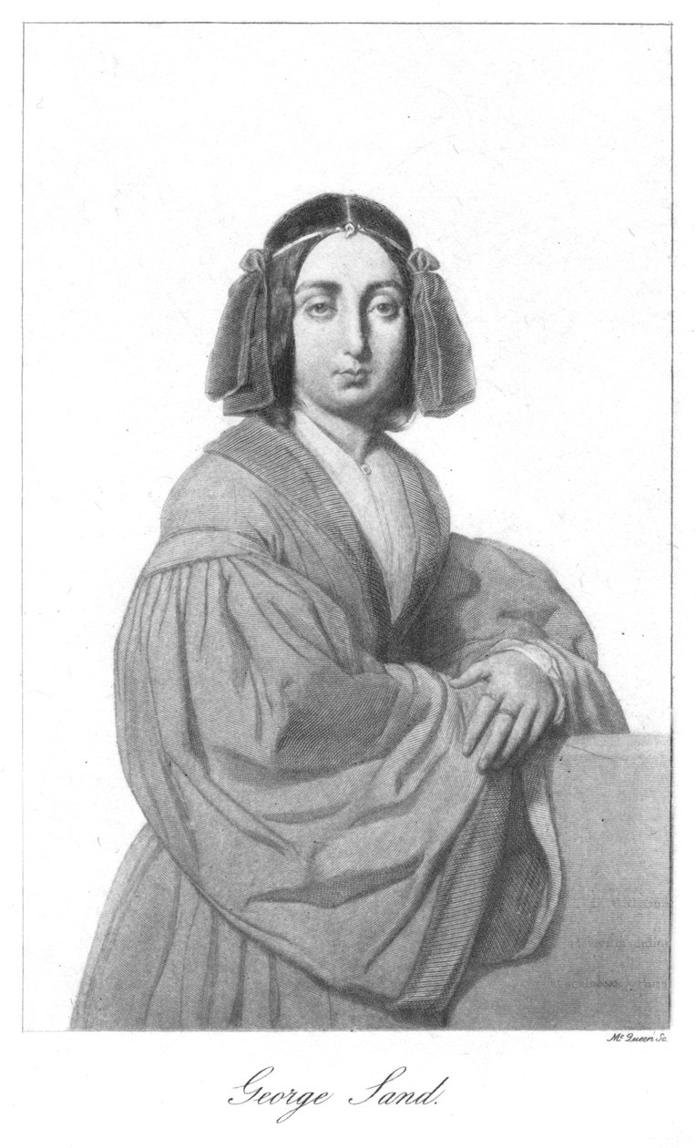George Sand, ranskalainen romanttinen kirjailija, 1800-luvun puoliväli tekijältä Unbekannt