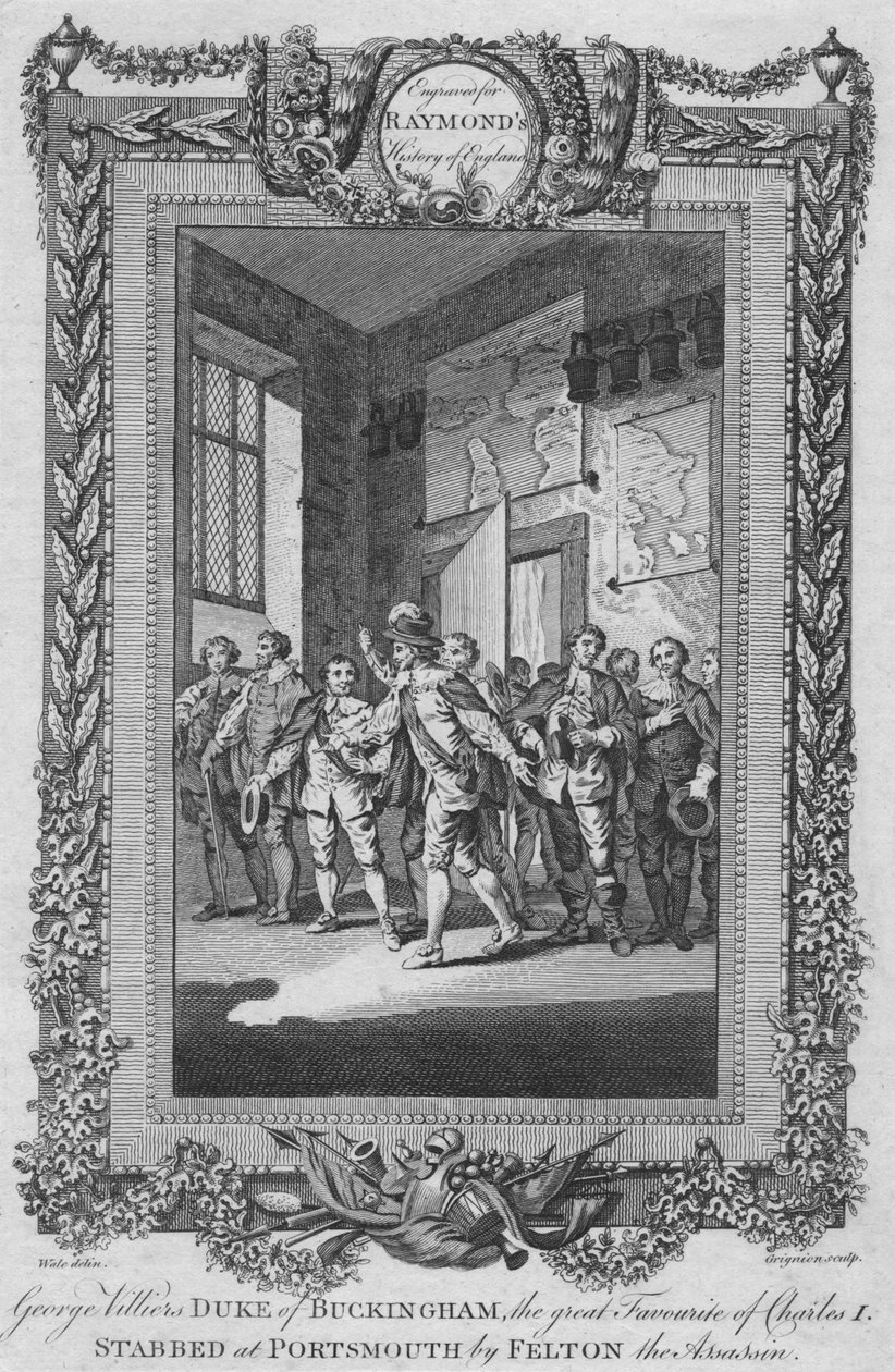 George Villiers, Buckinghamin herttua, Kaarle I:n suuri suosikki, puukotettu, c1787 tekijältä Unbekannt
