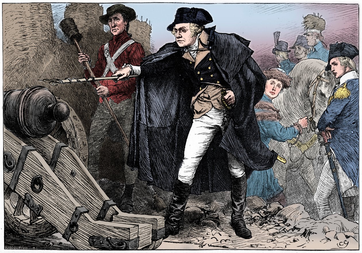 George Washington Yorktownin piirityksessä Virginiassa, 1781 c1880 tekijältä Unbekannt