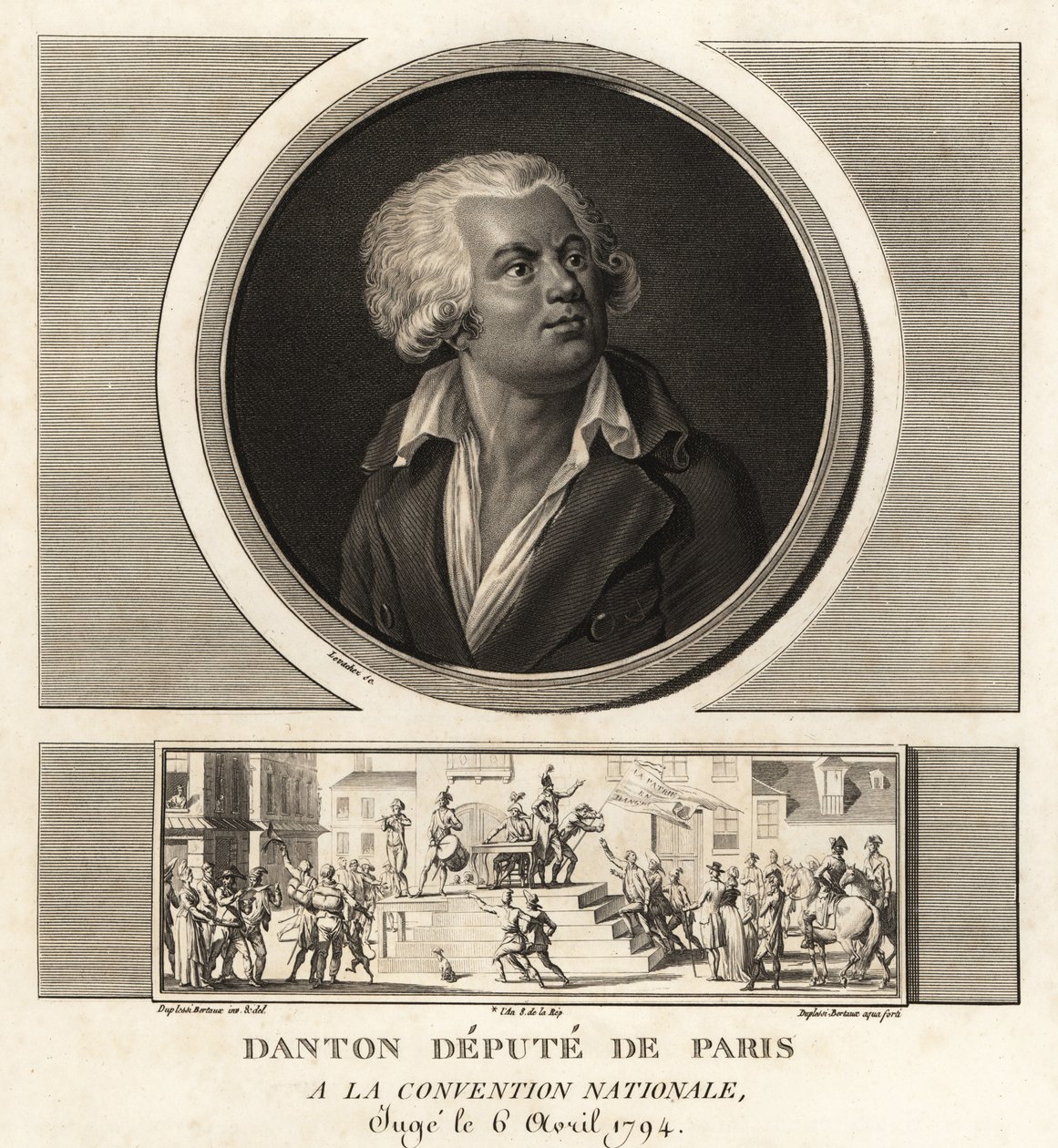 Georges Danton, Pariisin varajäsen kansalliskokouksessa, teloitettiin vuonna 1794 tekijältä Unbekannt