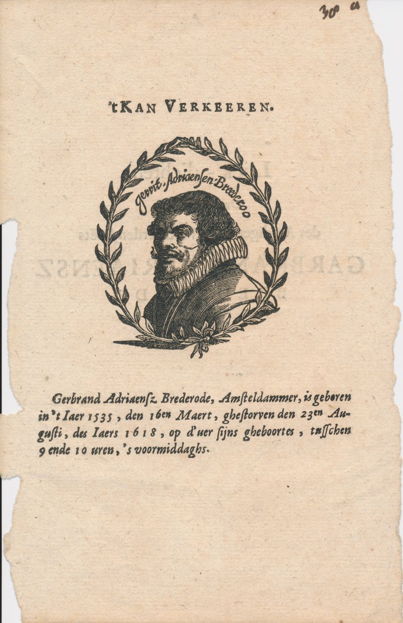 Gerbrand Adriaensz. Bredero 1585-1618 tekijältä Unbekannt