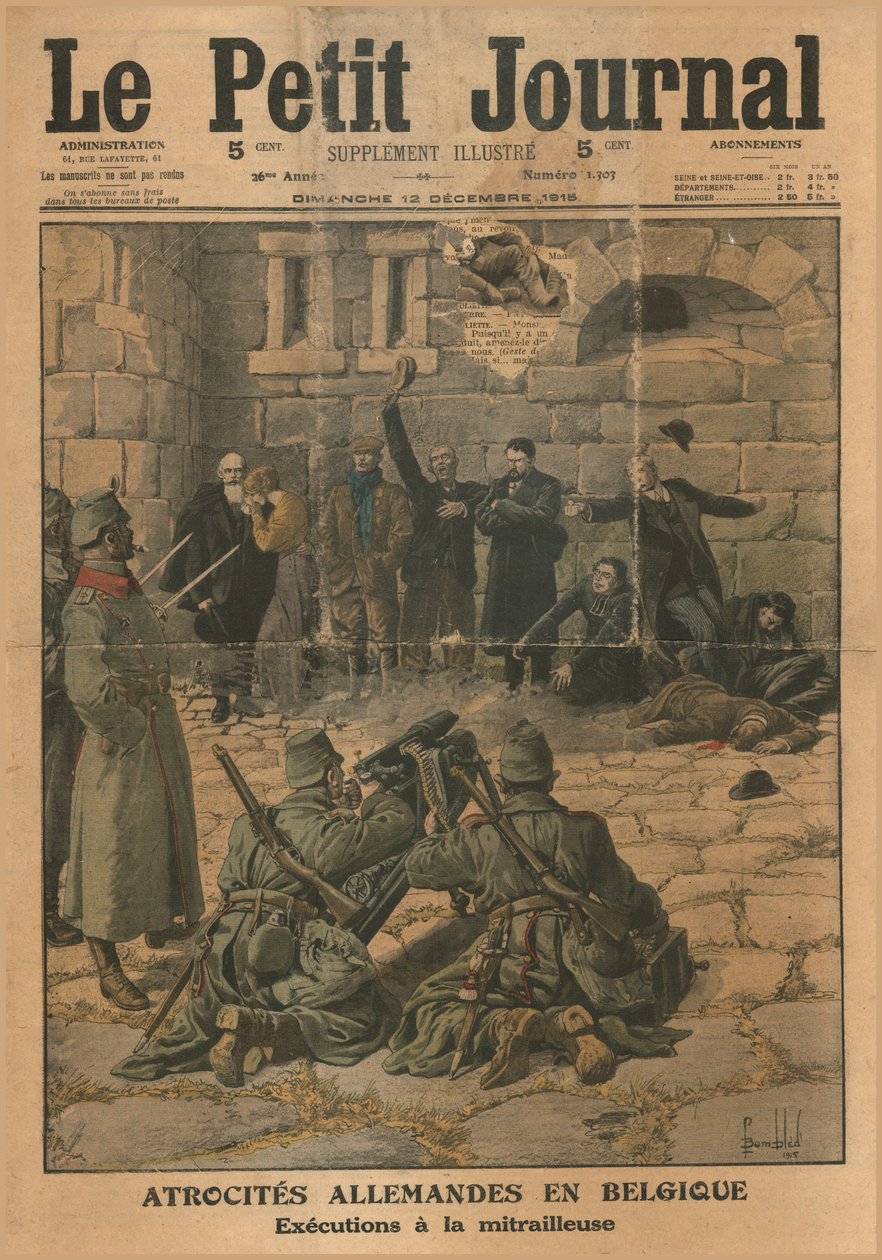 Saksan julmuudet Belgiassa: teloitus konekiväärillä, 1915. tekijältä Unbekannt