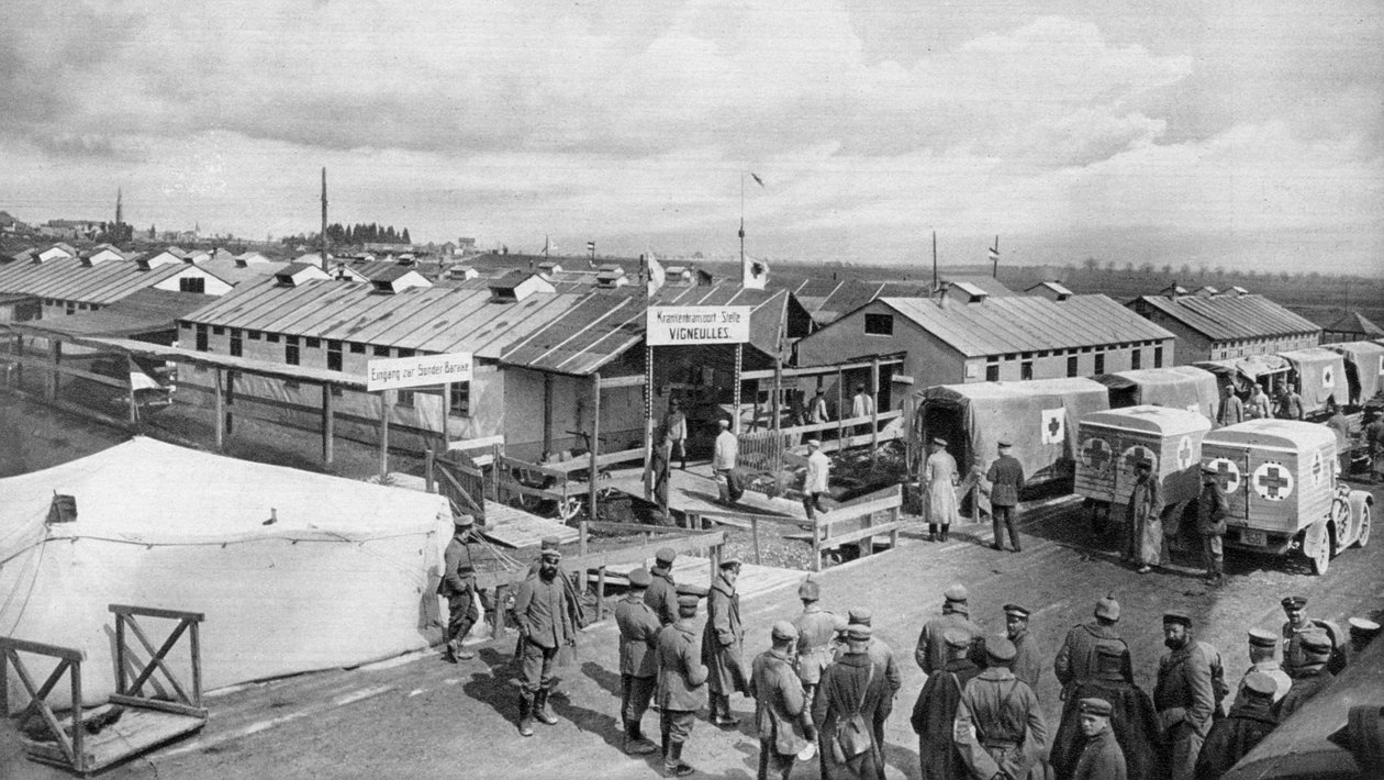 Saksalainen sideasema Vigneullesissa, Lorrainessa, Ranskassa, ensimmäinen maailmansota, 1915 tekijältä Unbekannt