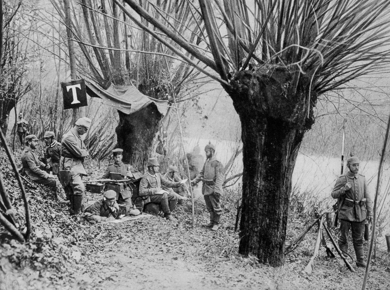 Saksalainen kenttäpuhelinasema, Aisne, Ranska, ensimmäinen maailmansota, 1915 tekijältä Unbekannt