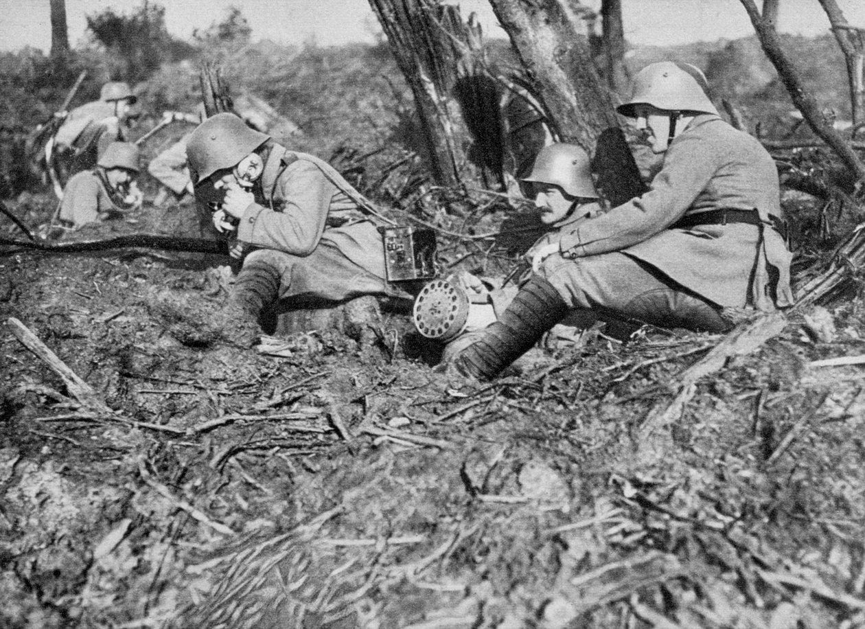 Saksalainen kenttäpuhelinsoittaja, Somme, Ranska, Ensimmäinen maailmansota, 1916 tekijältä Unbekannt