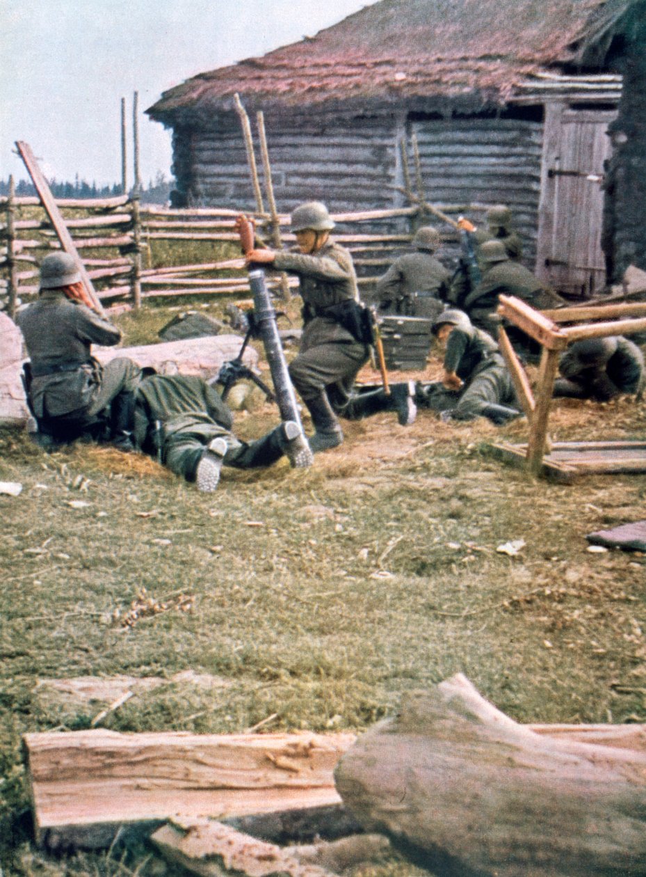 Saksalaiset laskuvarjojoukot kranaatinheittimillä, Venäjä, 1943 tekijältä Unbekannt