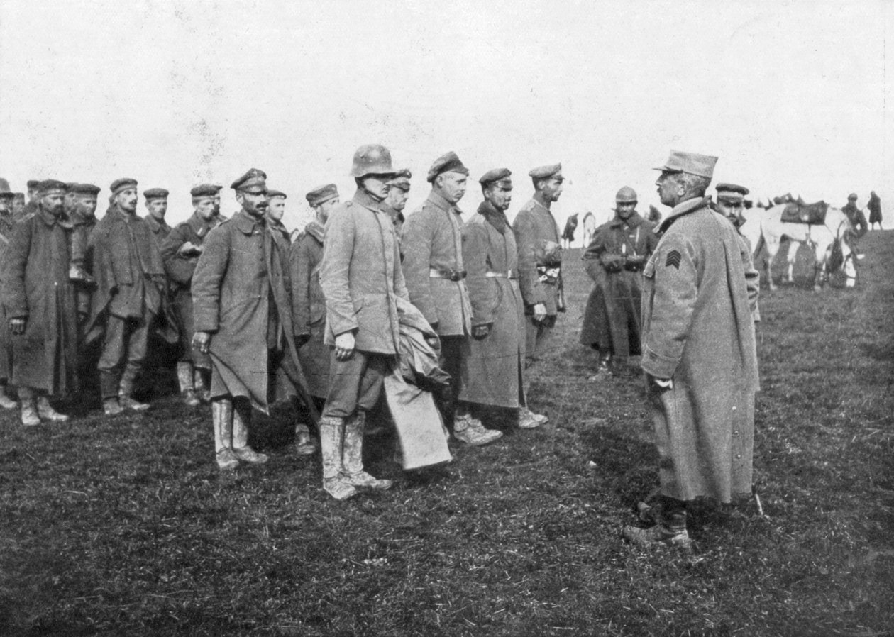 18. huhtikuuta 1918 vangituille saksalaisille vankeille kerrottiin heidän vankeutensa säännöt, Ranska tekijältä Unbekannt
