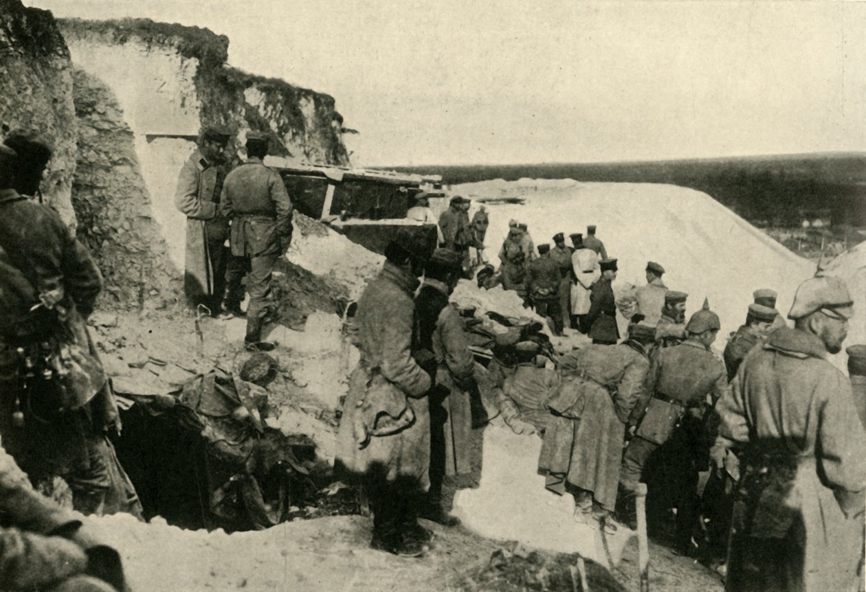 Saksalaiset sotilaat Hulluchissa Pohjois-Ranskassa, ensimmäinen maailmansota, c1915, c1920. tekijältä Unbekannt