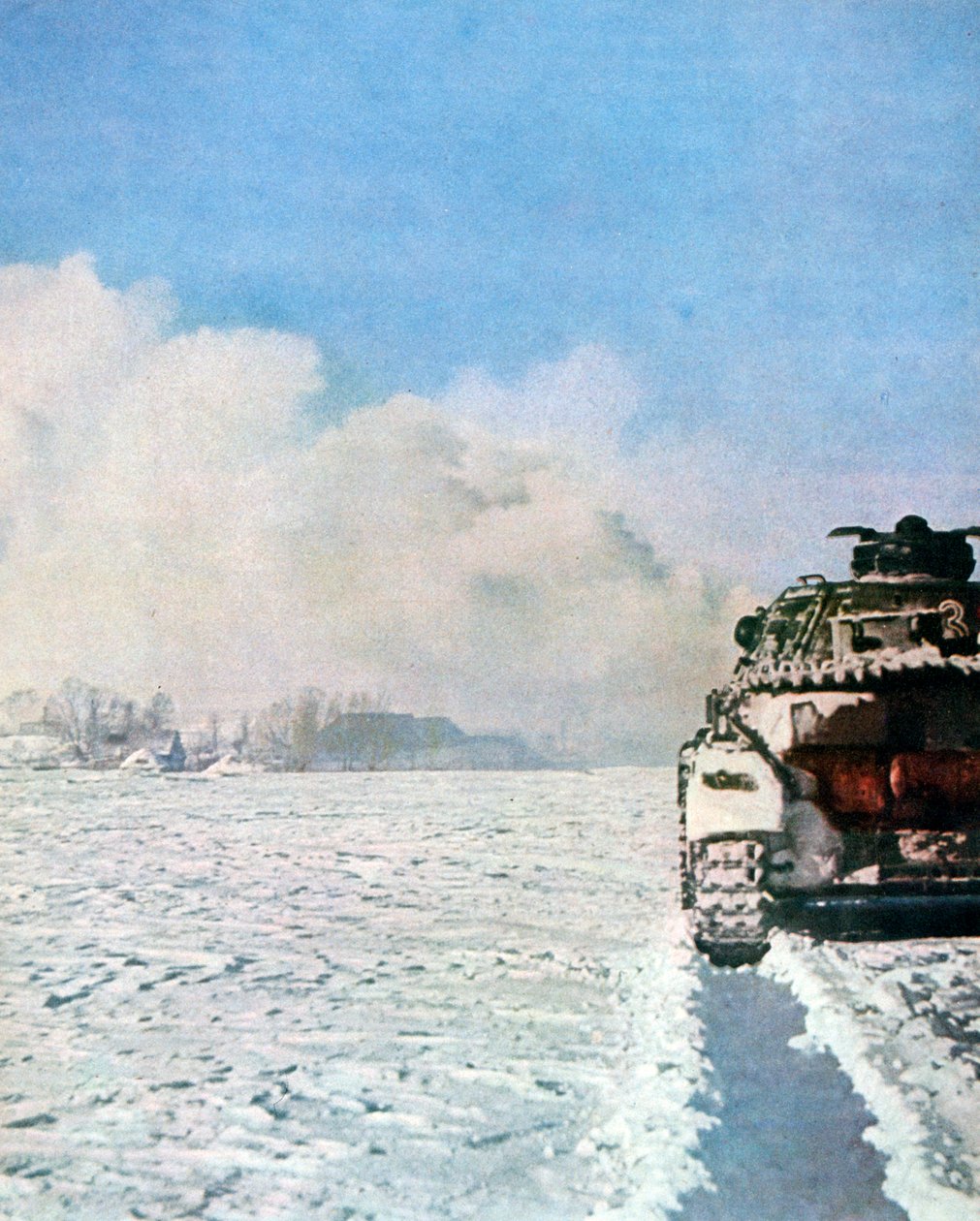 Saksalainen panssarivaunu taistelee lumessa, Venäjä, tammikuu 1943 tekijältä Unbekannt