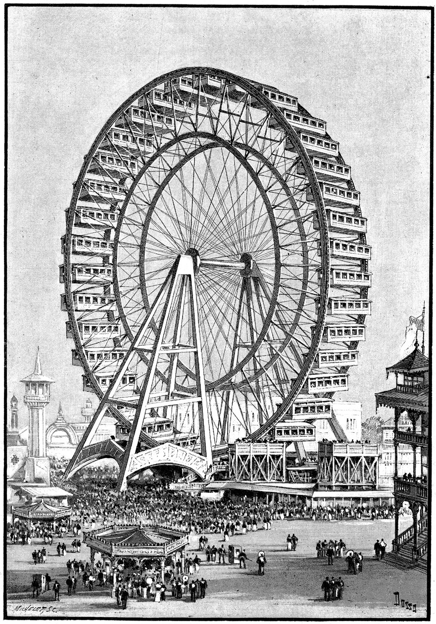 Jättiläinen maailmanpyörä, kansainvälinen näyttely, Chicago, 1893 tekijältä Unbekannt