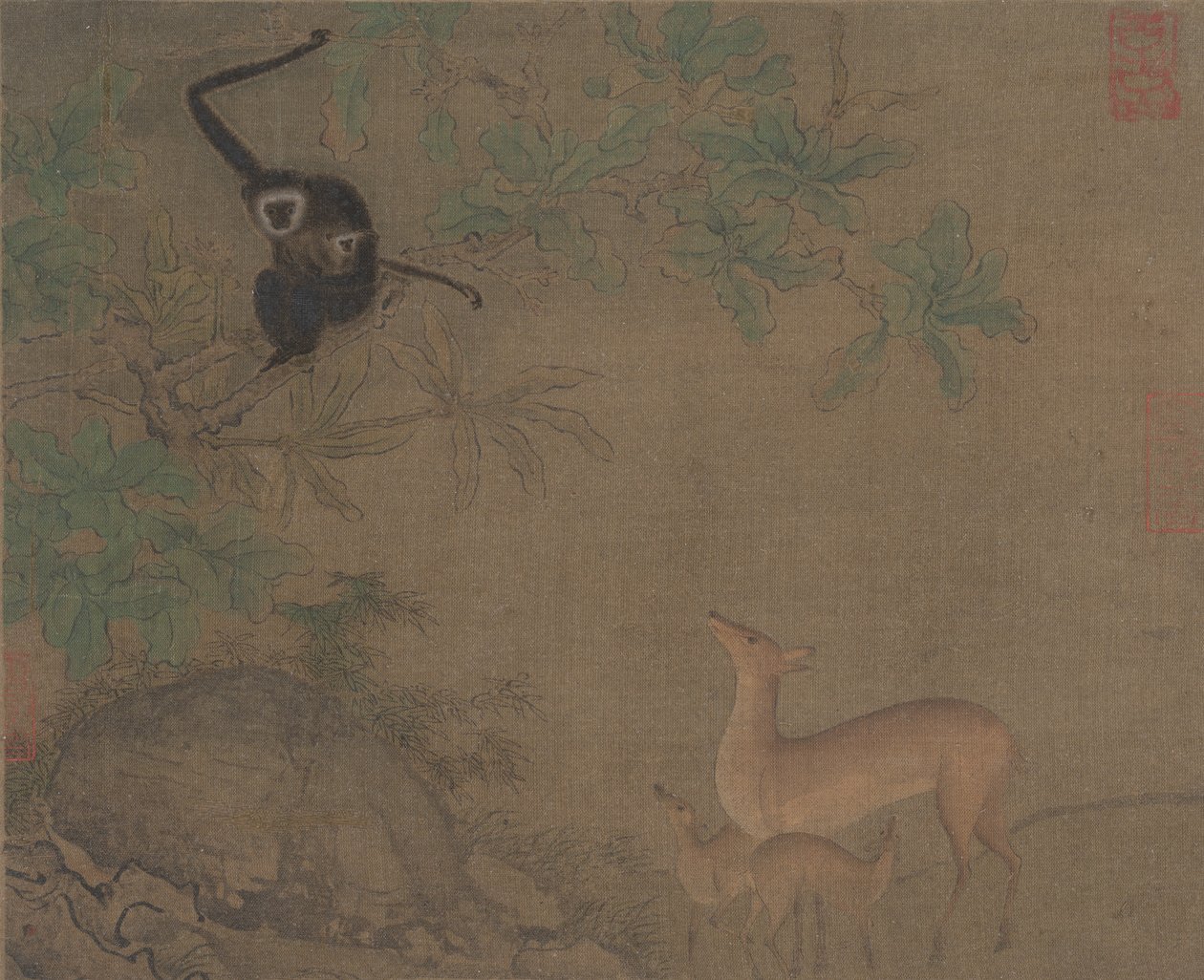 Gibbonit ja Deer. tekijältä Unbekannt