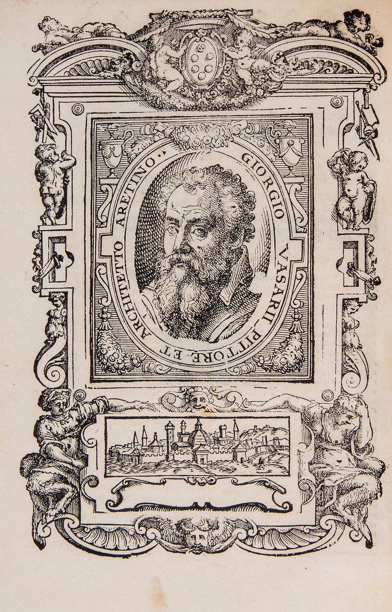 Giorgio Vasari. Lähettäjä: Giorgio Vasari, Erinomaisimpien italialaisten maalareiden elämät, kuvanveistäjät, a tekijältä Unbekannt