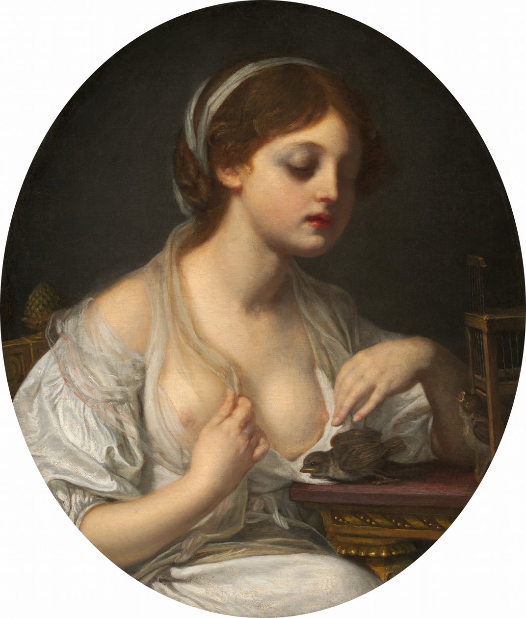 Noia amb ocells, c. 17801782. finlandès tekijältä Unbekannt