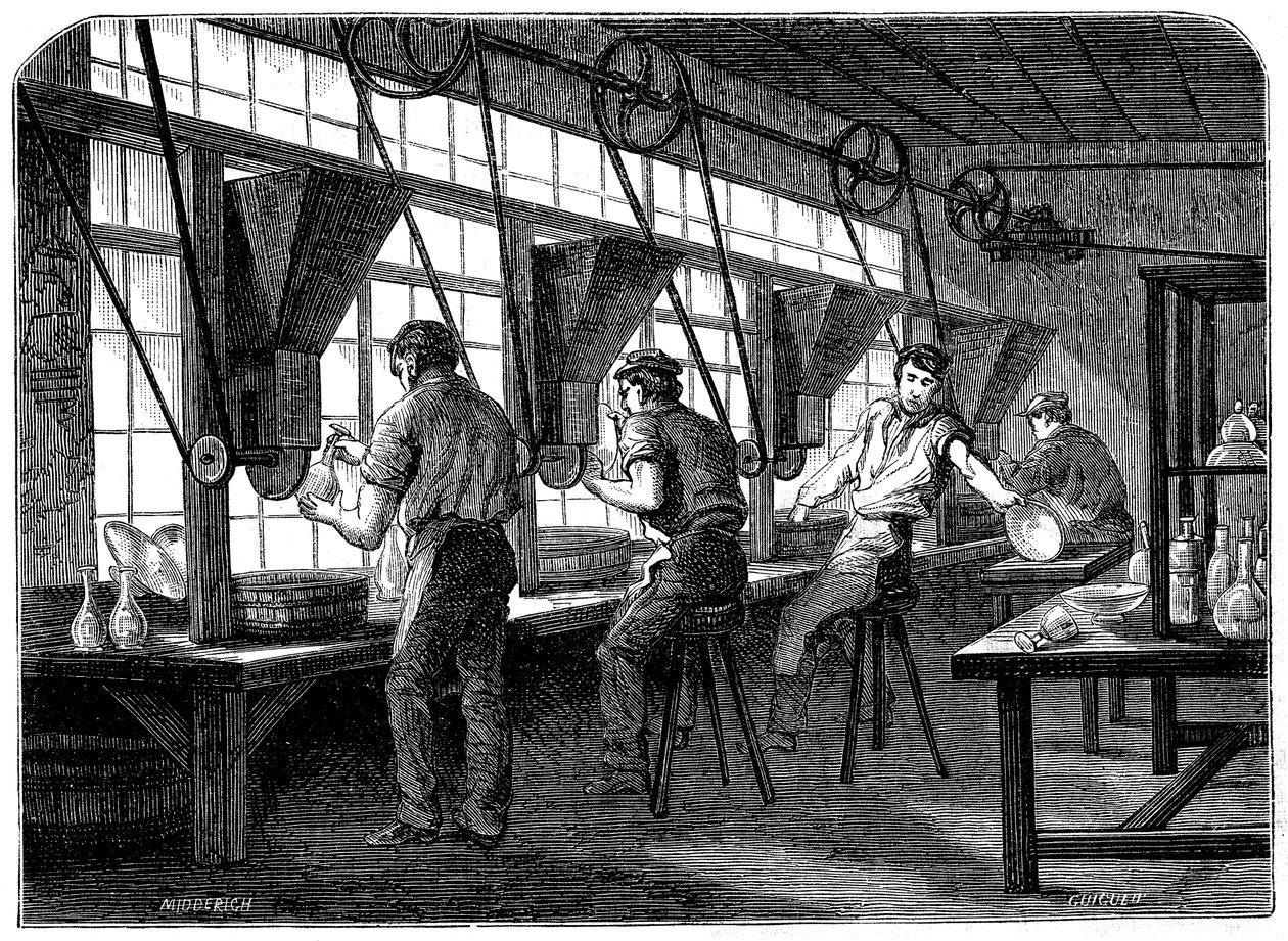 Lasileikkurit pyöriillään, c1870 tekijältä Unbekannt
