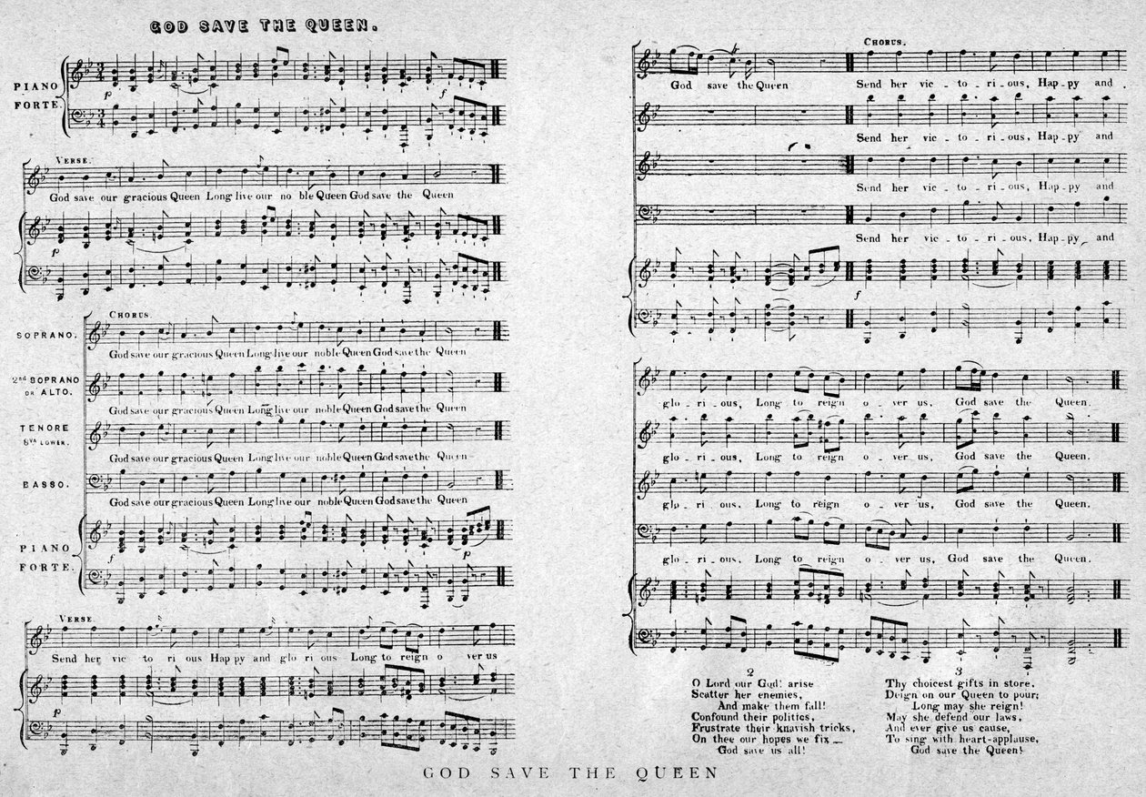 God Save the Queen, nuotit, 1900 tekijältä Unbekannt