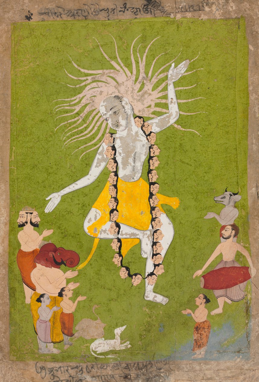 God Shiva hurjassa näkökulmassaan Mahakala Dancingina, c. 1700-1710. tekijältä Unbekannt