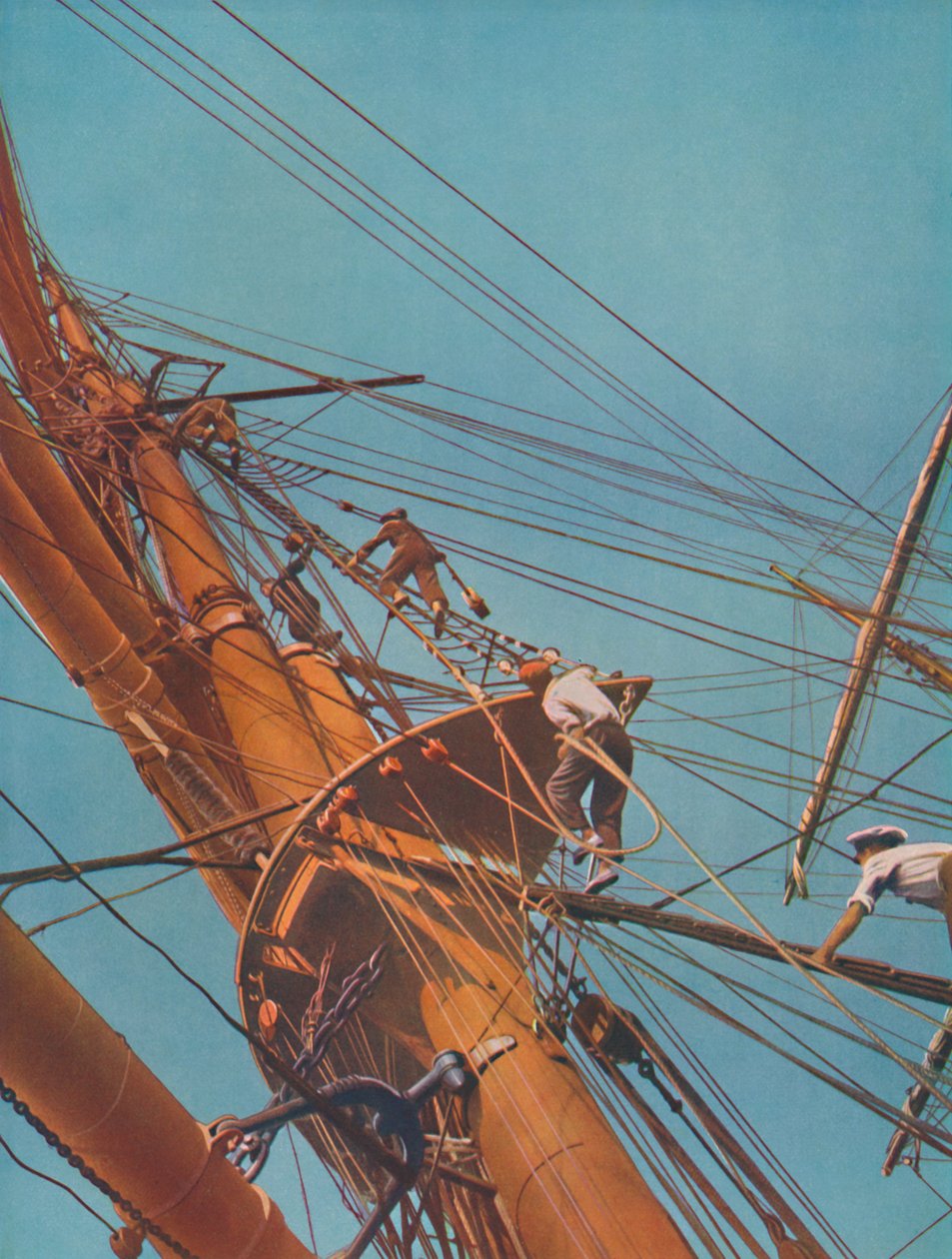 Nousemassa Archibald Russell -laivalla, neliöt Suomen lipun alla, 1937 tekijältä Unbekannt
