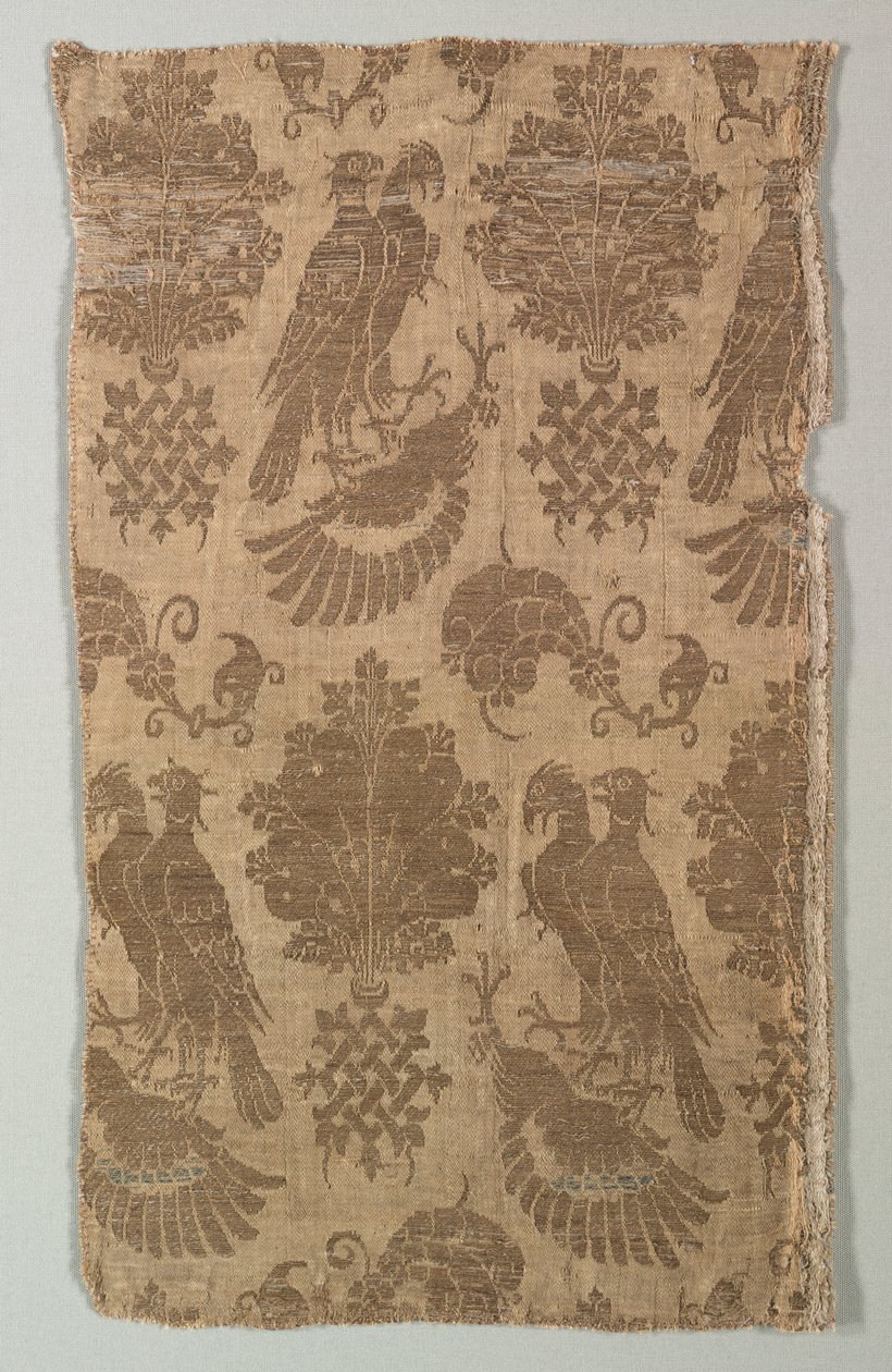 Kultakuvioinen silkki haukkoja ja heraldiikkaa, 1360-1400. tekijältä Unbekannt
