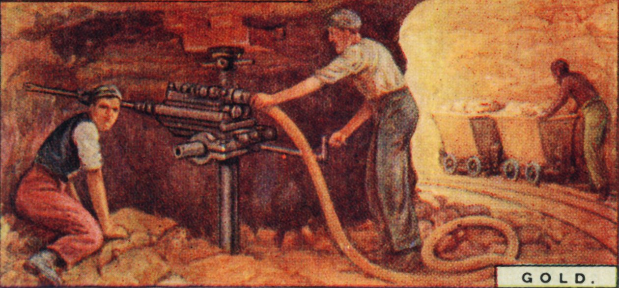 Kulta. - Drilling Blast Holes, Etelä-Afrikka, 1928 tekijältä Unbekannt