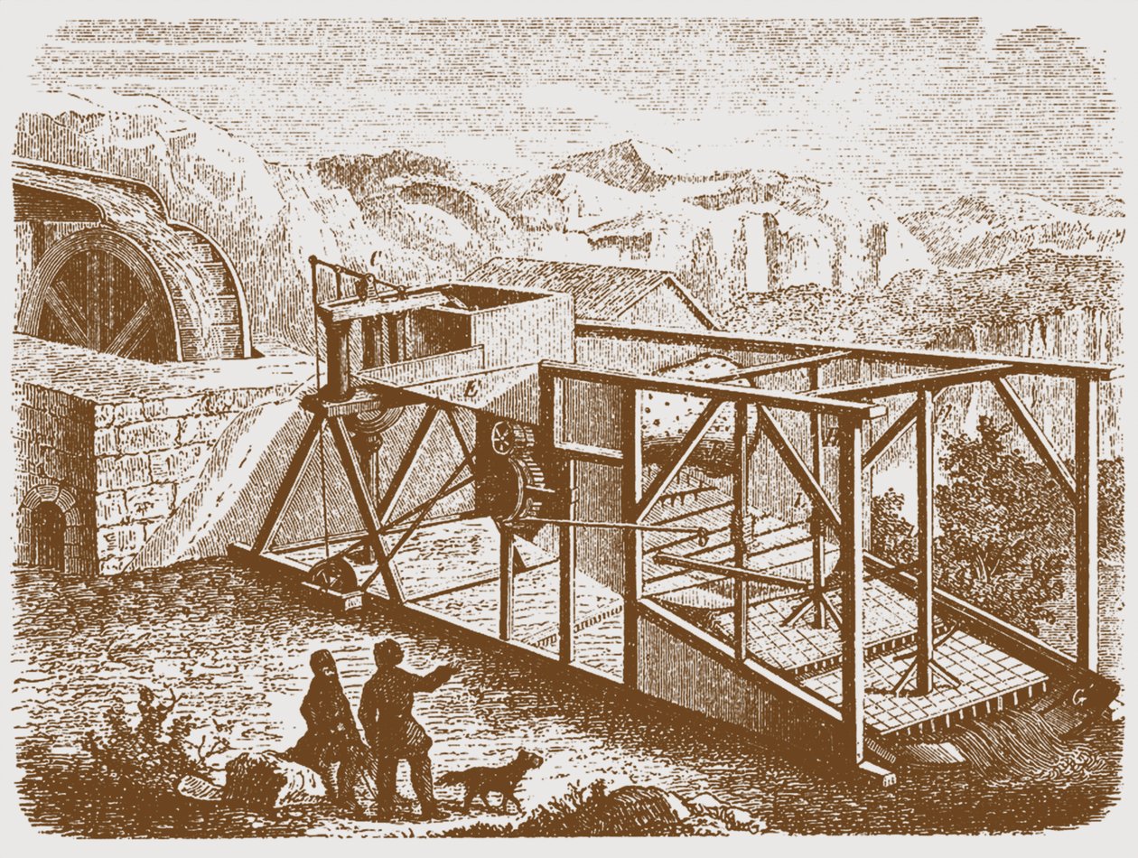 Kullankaivos Uralilla, 1800-luvun puoliväli tekijältä Unbekannt