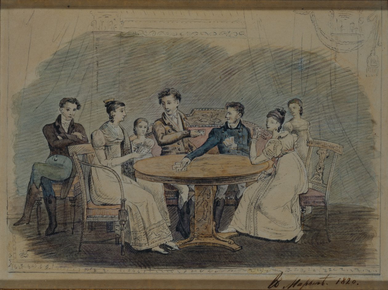 Golitsynin perhe pöydässä, 1820 tekijältä Unbekannt