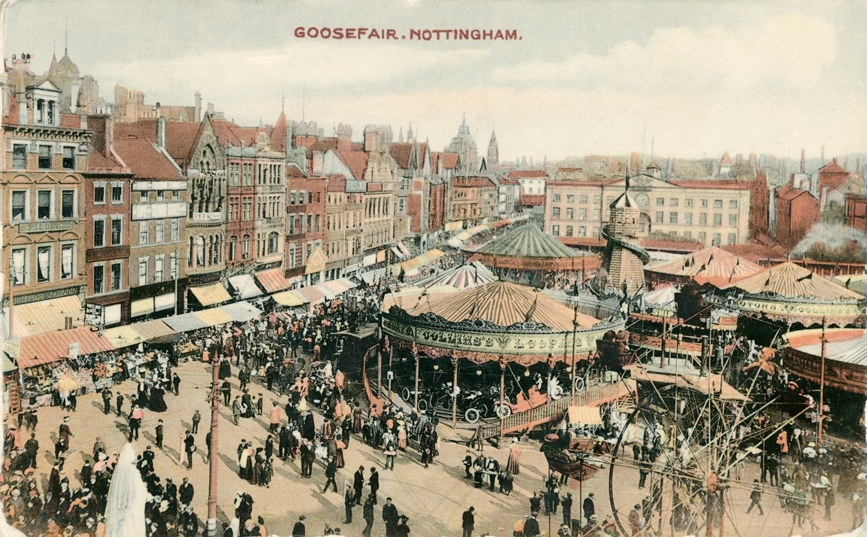 Goose Fair, Market Place, Nottingham, Nottinghamshire, 1907 tekijältä Unbekannt