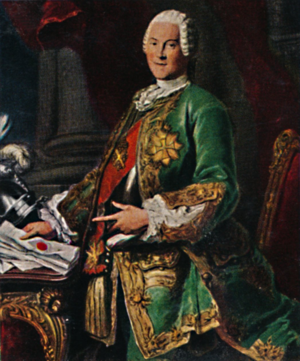 Brühlin kreivi 1700-1763. - Kaiverrus Silvestren maalauksen jälkeen, 1934. tekijältä Unbekannt