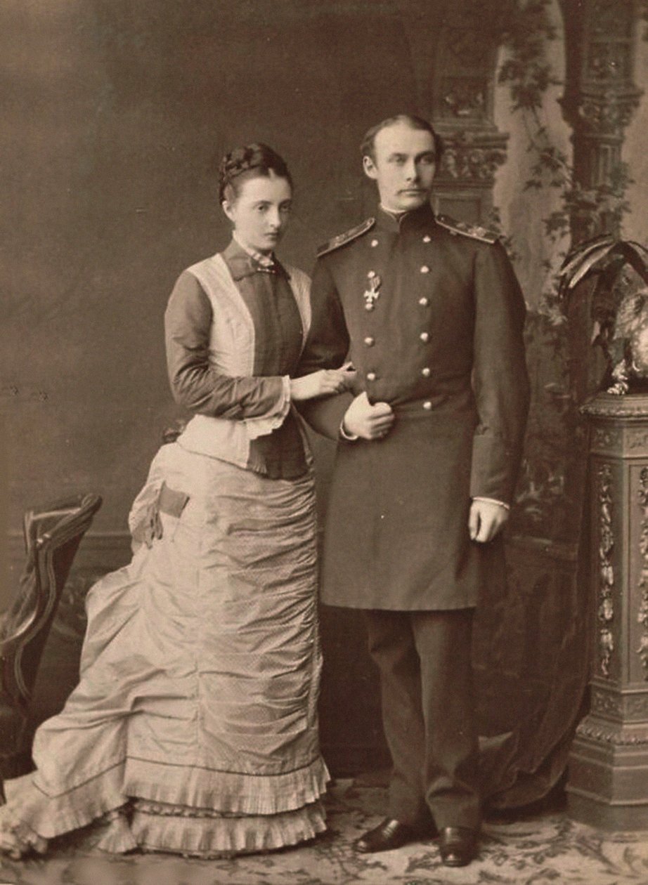 Venäjän suurherttuatar Anastasia Mihailovna ja suurruhtinas Frederick Francis III, 1878. tekijältä Unbekannt
