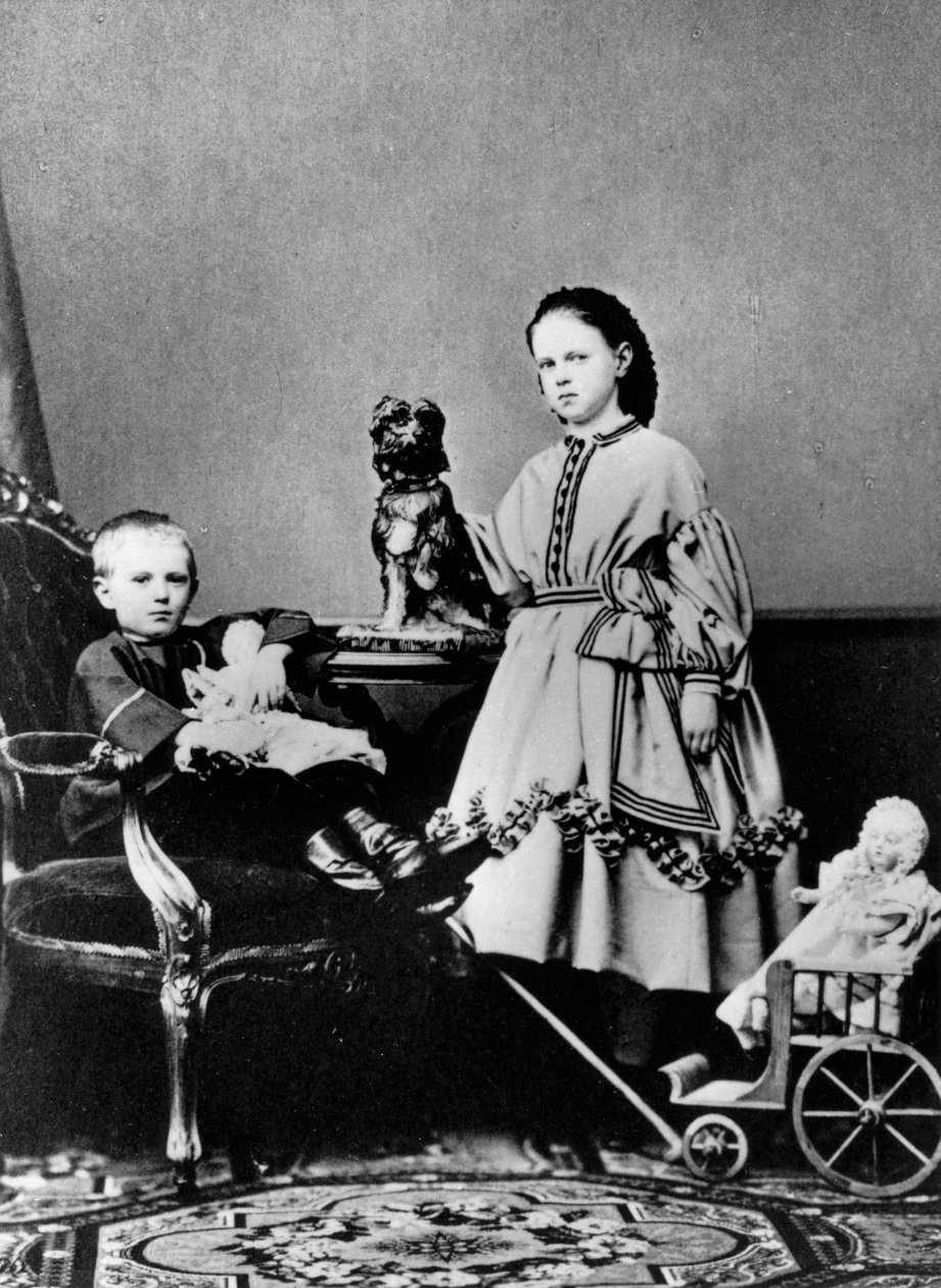 Suurherttuatar Maria Aleksandrovna ja Venäjän suurherttua Sergei Aleksandrovitš, c1862-c1863 tekijältä Unbekannt