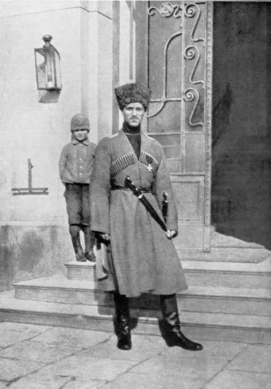 Venäjän suurherttua Mikael Aleksandrovitš kasakka-univormussa, 1917 tekijältä Unbekannt