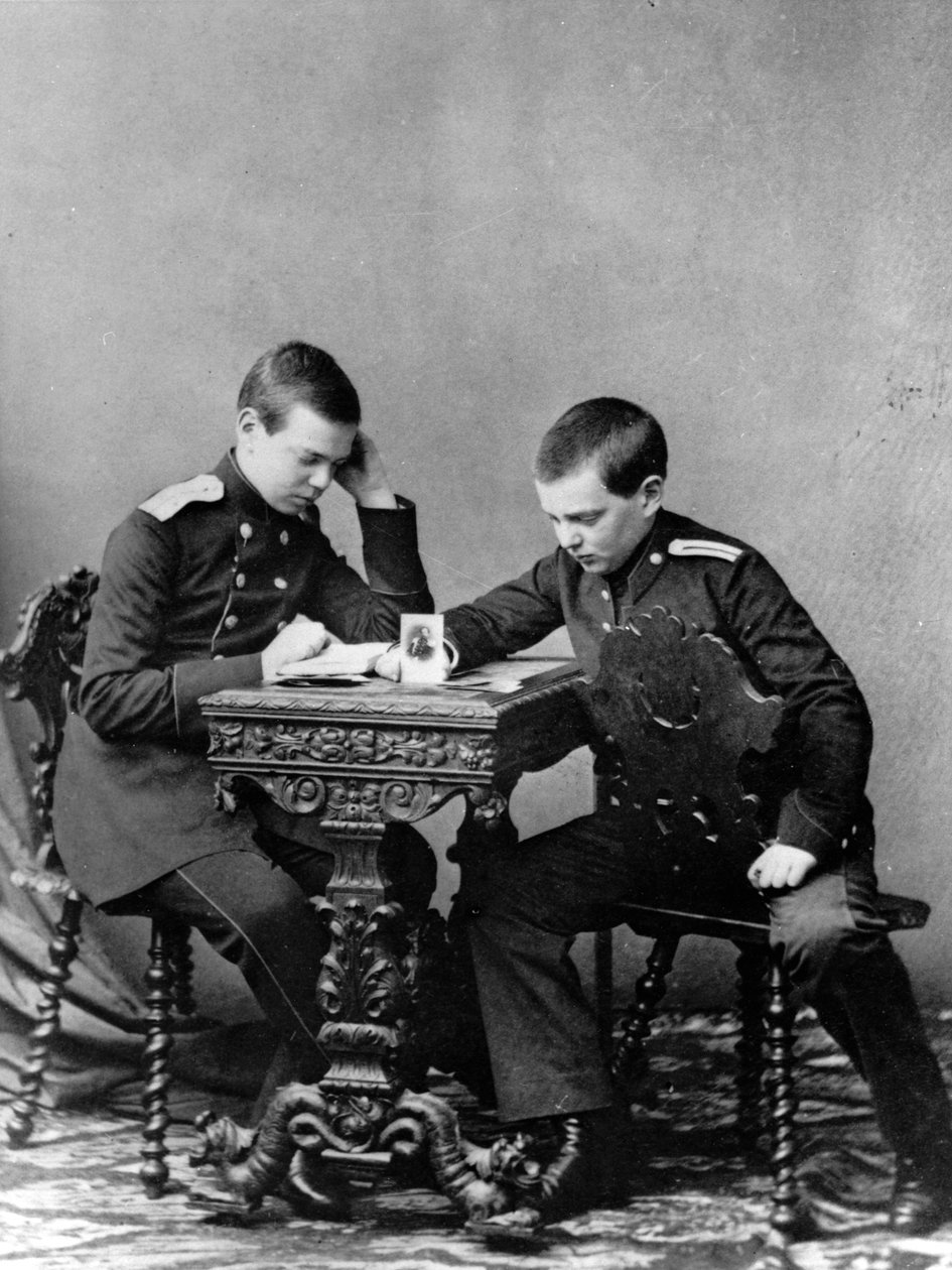 Venäjän suurruhtinaat Aleksandr Aleksandrovitš ja Vladimir Aleksandrovitš, 1859-1861 tekijältä Unbekannt