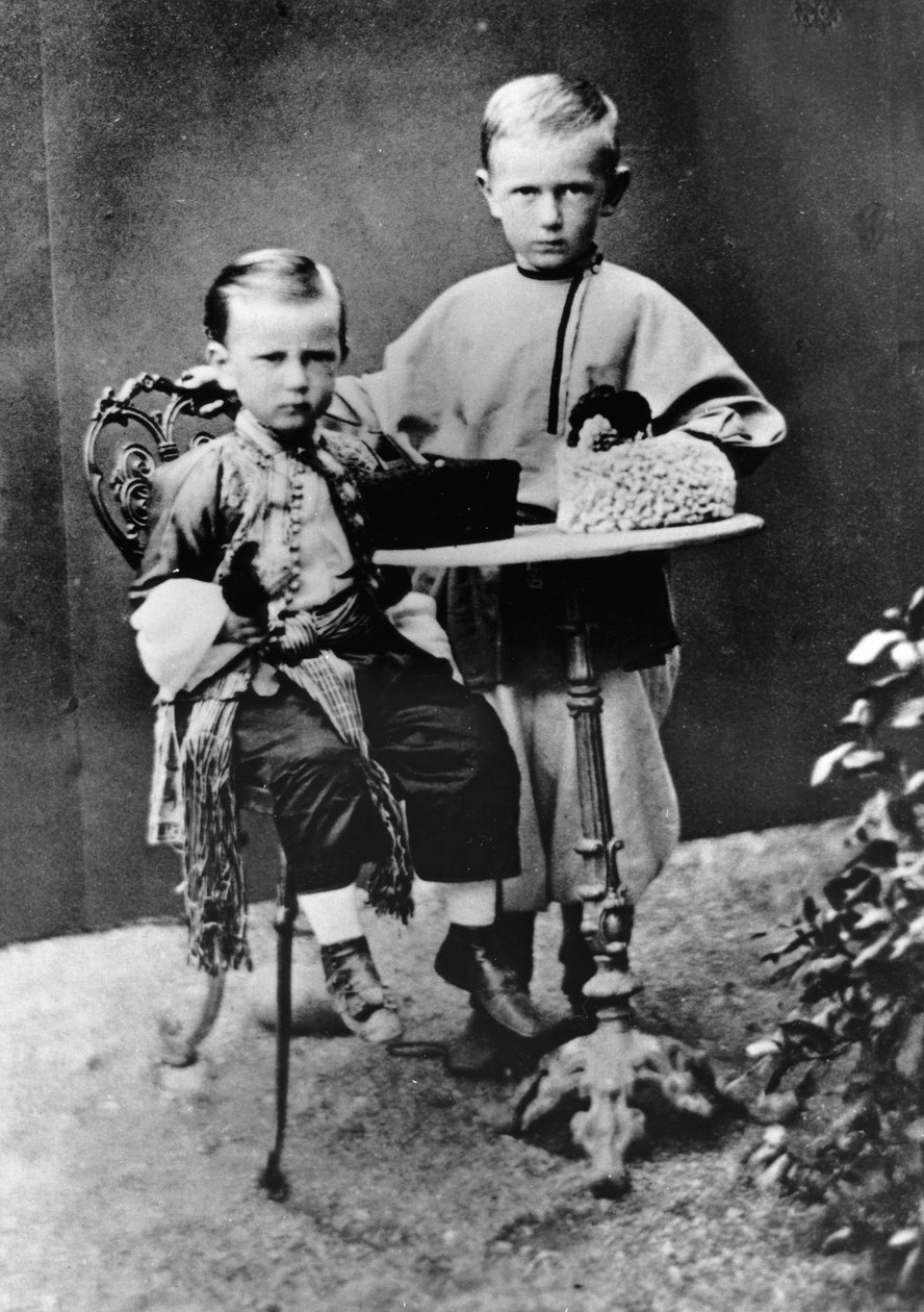 Venäjän suurruhtinaat Paul Aleksandrovitch ja Sergei Aleksandrovitch, 1863 tekijältä Unbekannt