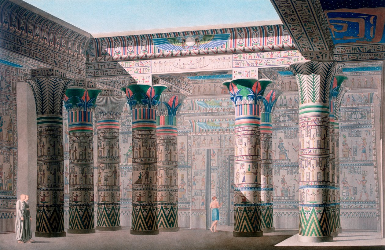 Suuri temppeli, Isle of Philae, Nubia, Egypti, 1800-luku tekijältä Unbekannt