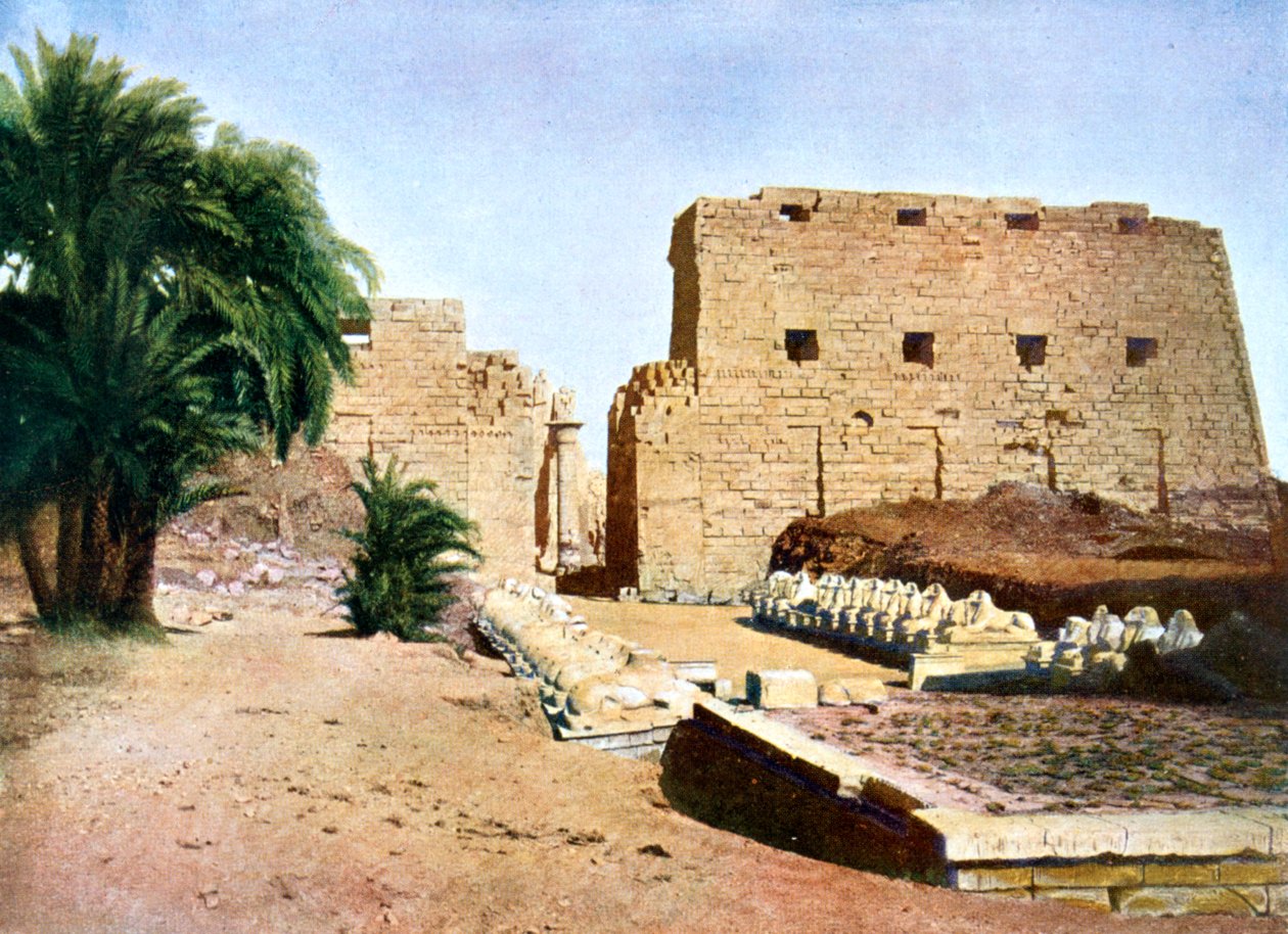 Suuri Amun-Ren temppeli, Karnak, Luxor, Egypti, 1900-luku tekijältä Unbekannt