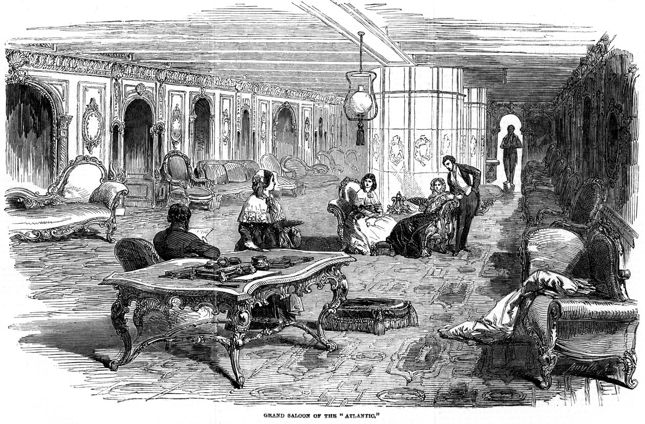Atlantic-höyrylaivan suuri salonki, 1850 tekijältä Unbekannt