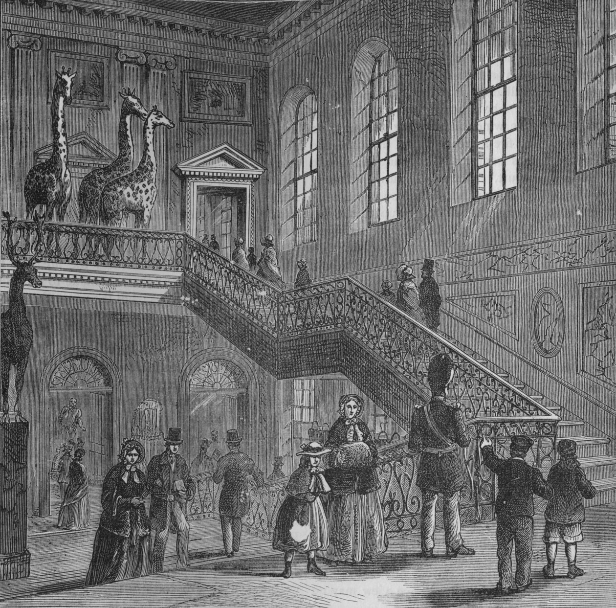 Montagu Housen suuret portaat, Bloomsbury, Lontoo, c1830 1878 tekijältä Unbekannt