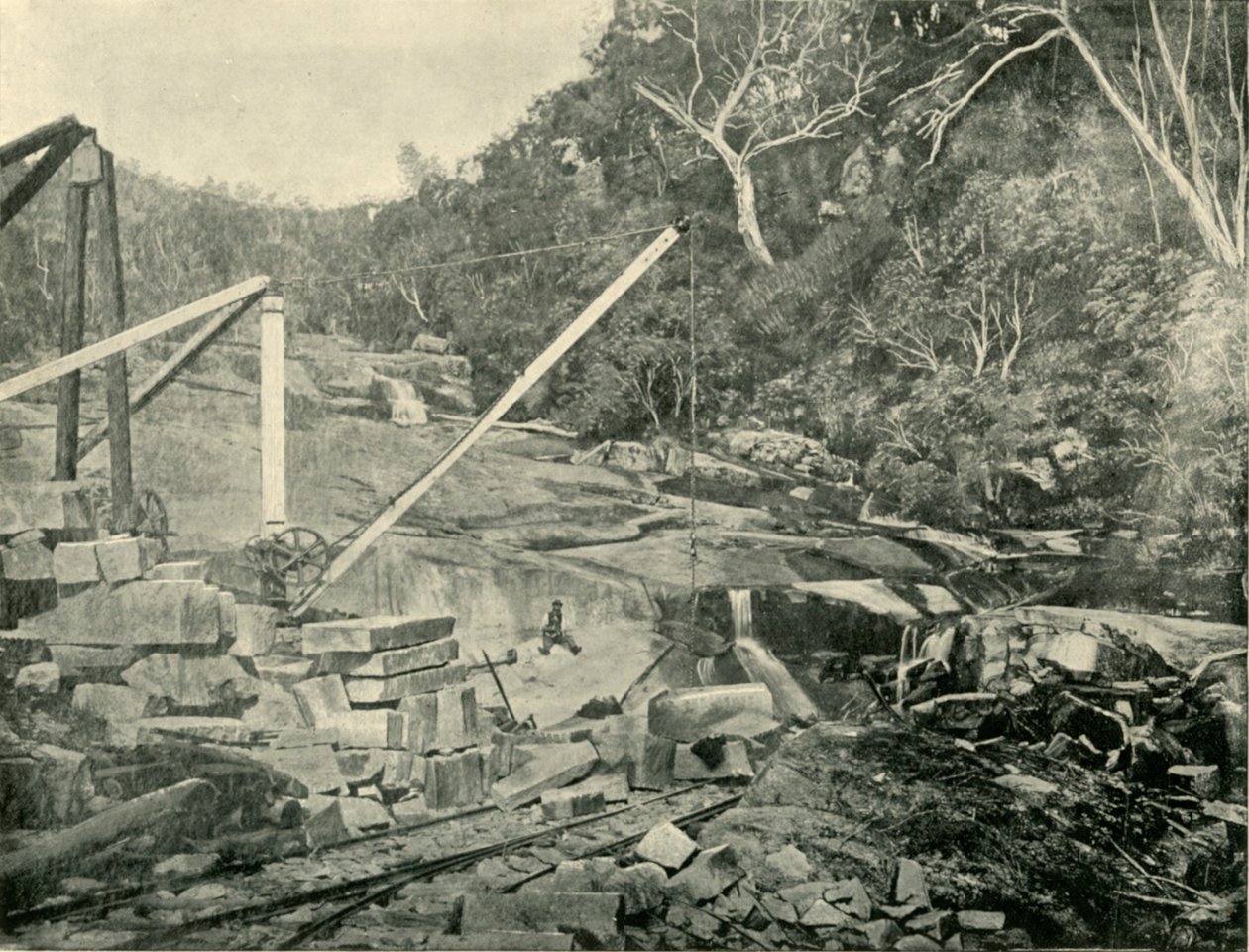 Graniittilouhokset, Trawool, Victoria, 1901. tekijältä Unbekannt