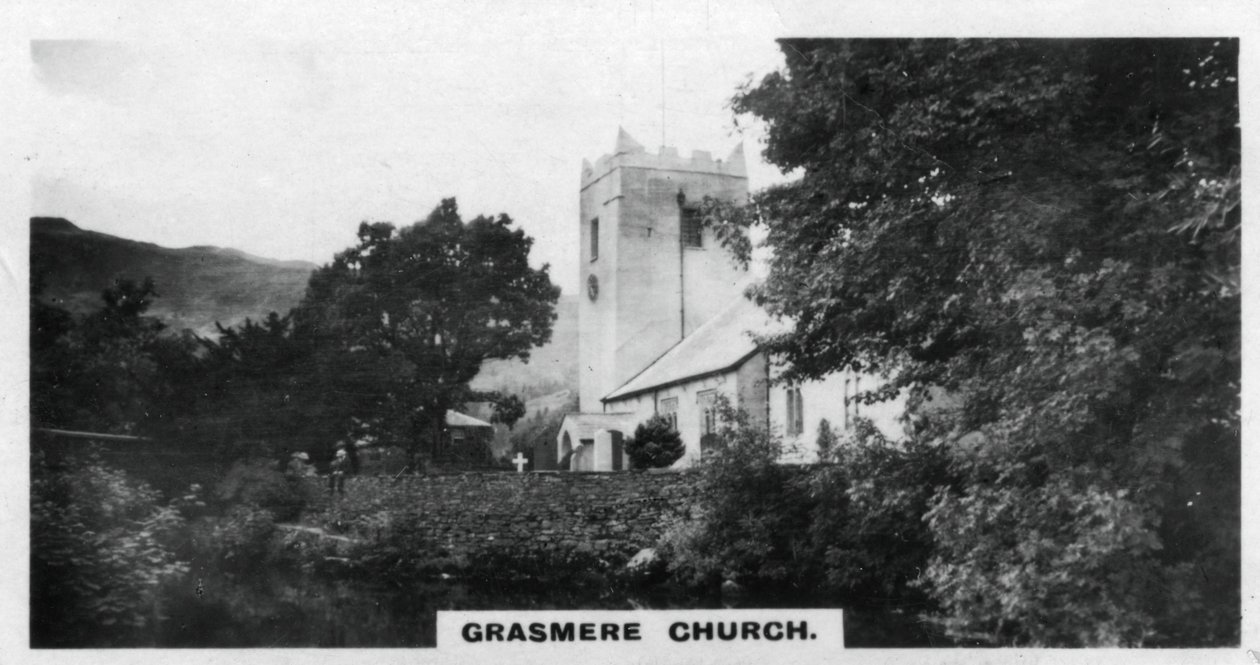 Grasmeren kirkko, Wordsworthsin hautapaikka, Cumbria, 1920-luku tekijältä Unbekannt