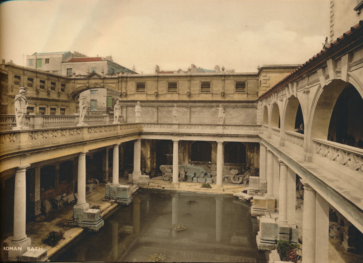 Great Bath, roomalaiset kylpylät, kylpylä, Somerset, vuodelta 1925 tekijältä Unbekannt